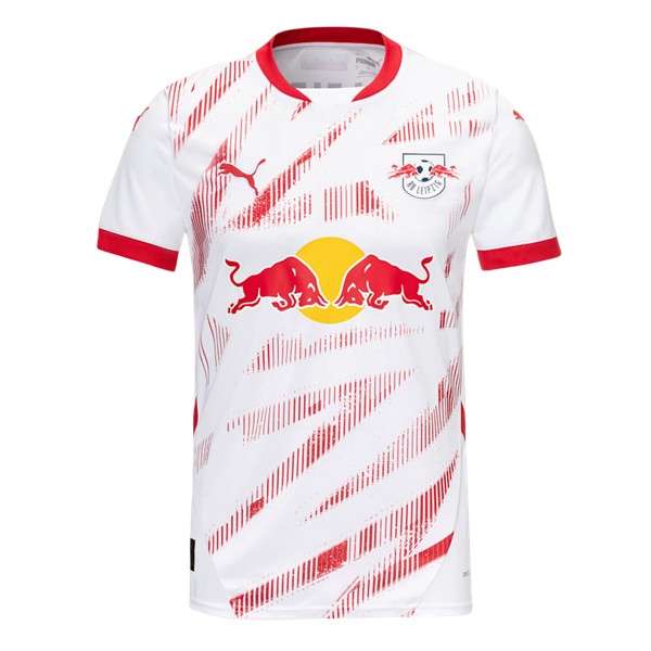 Billiga Fotbollströjor Herr RB Leipzig Hemmatröja 2024/25 vit röd Kortärmad
