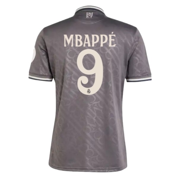 Herr Real Madrid Tredjetröja 2024/25 Kortärmad Fotbollströjor med tryck Kylian Mbappé 9