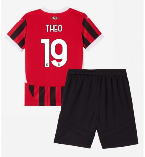 AC Milan Hemmatröja 2024/25 Fotbollskläder för barn Theo Hernandez 19
