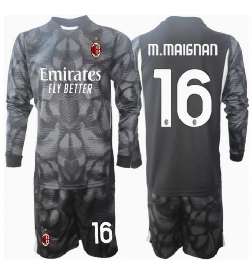Fotbollskläder Set Barn AC Milan Målvakt Hemmatröja 2024/25 Mike Maignan 16