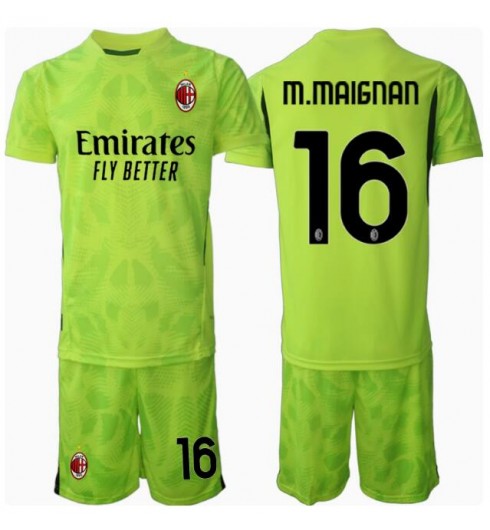Fotbollskläder Set Barn AC Milan Målvakt Tredjetröja 2024/25 Mike Maignan 16