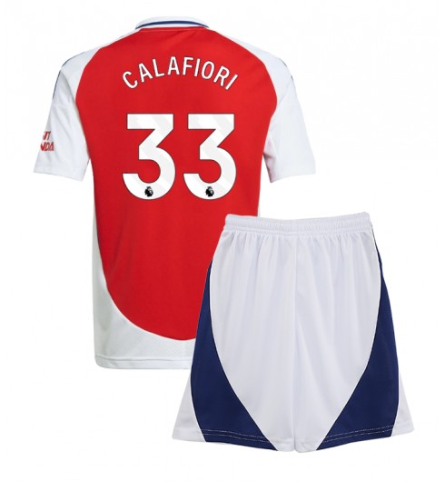 Fotbollskläder Set Barn Arsenal Hemmatröja 2024/25 Riccardo Calafiori 33