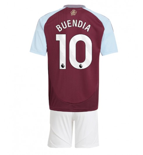 Fotbollströjor Barn Billiga Aston Villa Hemmatröja 2024/25 Kortärmad shorts Emiliano Buendia 10