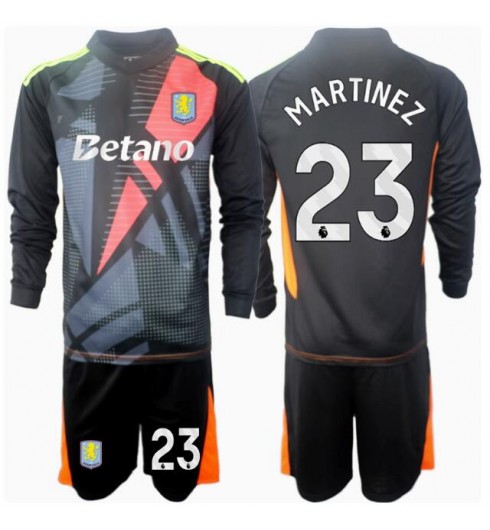 Billiga Fotbollströjor Barn Aston Villa Målvakt Bortatröja 2024/25 Emiliano Martinez 23