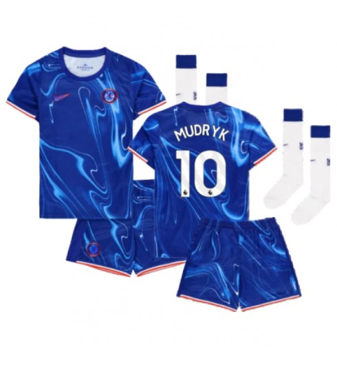 Chelsea Hemmatröja 2024/25 Fotbollströja med namn barn Mykhailo Mudryk 10