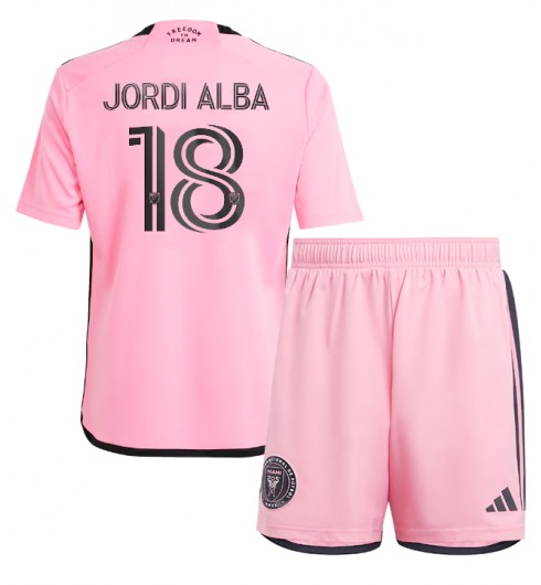 Fotbollskläder Set Barn Inter Miami Hemmatröja 2024/25 Jordi Alba 18