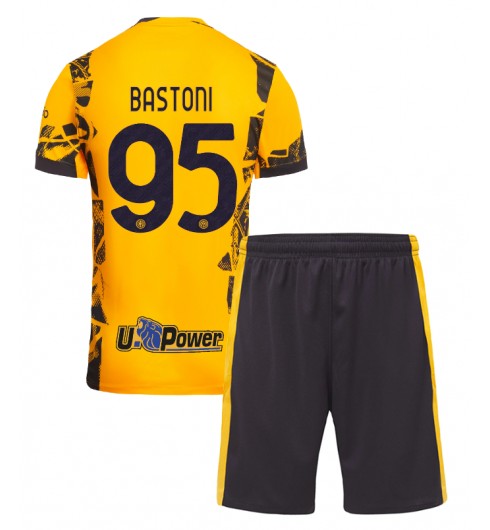 Fotbollskläder Set Barn Inter Milan Tredjetröja 2024/25 med tryck Alessandro Bastoni 95