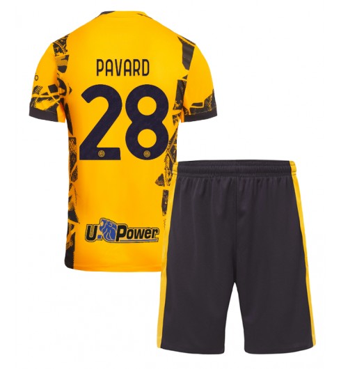 Fotbollskläder Set Barn Inter Milan Tredjetröja 2024/25 med tryck Benjamin Pavard 28