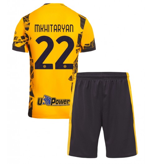 Fotbollskläder Set Barn Inter Milan Tredjetröja 2024/25 med tryck Henrikh Mkhitaryan 22