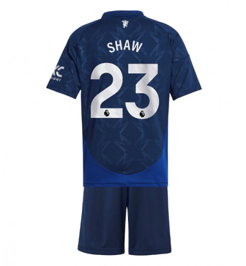 Manchester United Bortatröja 2024/25 Barn Fotbollströja med namn Luke Shaw 23