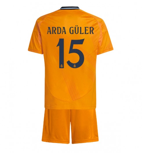 Billiga Fotbollströjor Barn Real Madrid Bortatröja 2024/25 med tryck Arda Guler 15