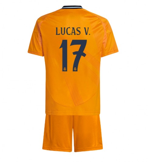 Billiga Fotbollströjor Barn Real Madrid Bortatröja 2024/25 med tryck Lucas Vazquez 17