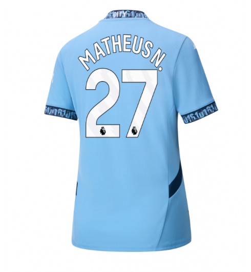 Dam Manchester City Hemmatröja 2024/25 Kortärmad Fotbollströja med namn Matheus Nunes 27