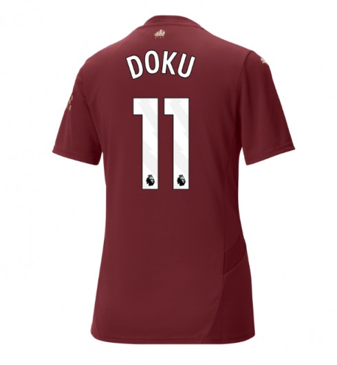 Matchställ Fotboll Dam Manchester City Tredjetröja 2024/25 Kortärmad Jeremy Doku 11