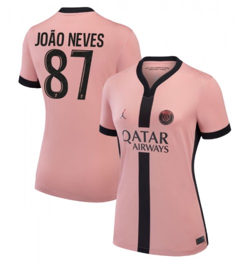 Dam Paris Saint-Germain Tredjetröja 2024/25 Randal Kolo Muani 23 Fotbollströja med namn João Neves 87