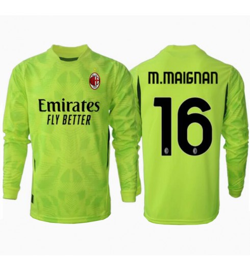 Matchtröjor Fotboll Herr AC Milan Målvakt Tredjetröja 2024/25 Långärmad Mike Maignan 16