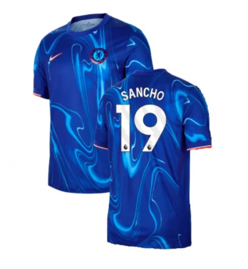 Herr Chelsea Hemmatröja 2024/25 Fotbollströjor med tryck Jadon Sancho 19