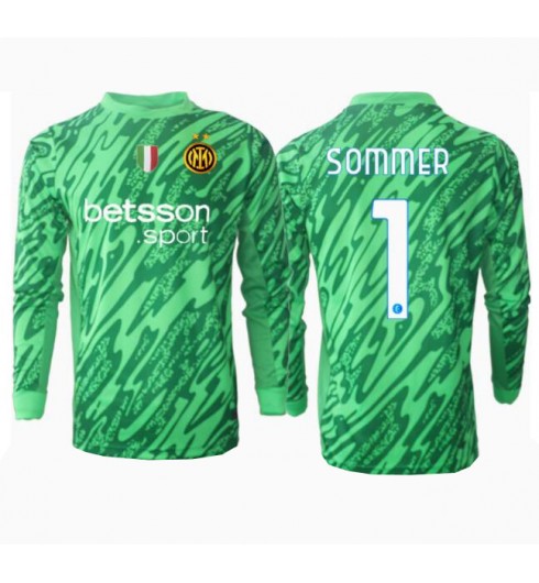 Billiga Fotbollströjor Herr Inter Milan Målvakt Hemmatröja 2024/25 Yann Sommer 1 Långärmad