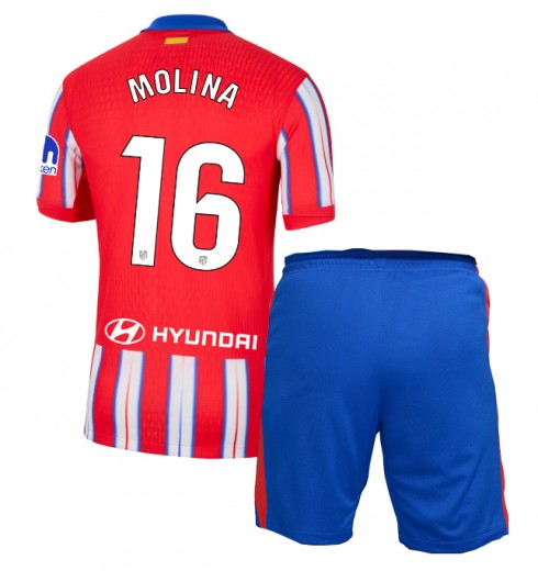 Billiga Fotbollströjor Barn Atlético Madrid Hemmatröja 2024/25 Nahuel Molina 16