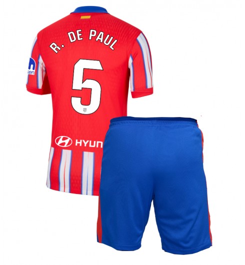 Billiga Fotbollströjor Barn Atlético Madrid Hemmatröja 2024/25 Rodrigo De Paul 5