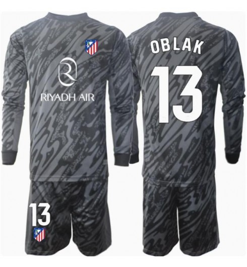 Fotbollsdress Barn Atlético Madrid Målvakt Hemmatröja 2024/25 Jan Oblak 13