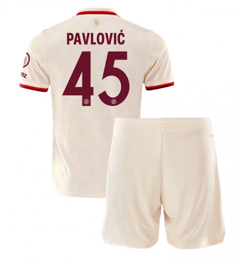 Fotbollskläder Set Barn Bayern München Tredjetröja 2024/25 Aleksandar Pavlovic 45