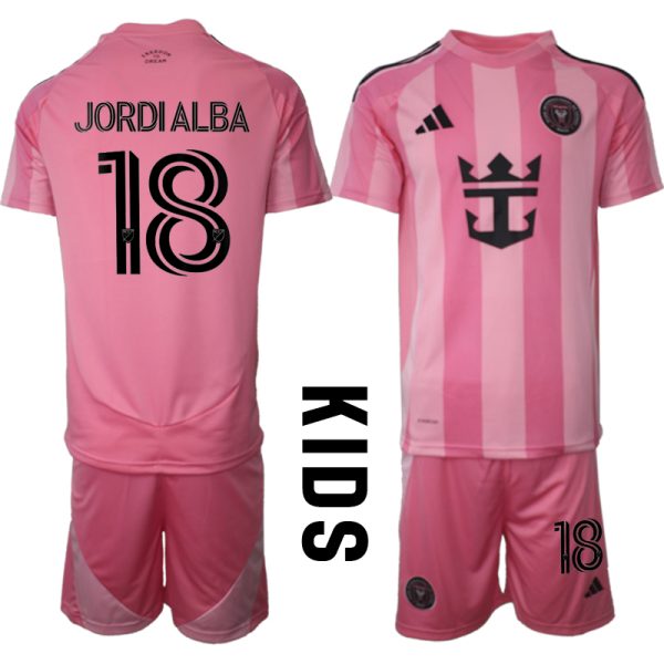 Köpa Fotbollskläder Set Barn Inter Miami CF Hemmatröja 2025/26 Jordi Alba 18