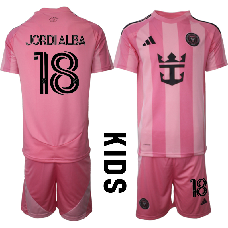 Köpa Fotbollskläder Set Barn Inter Miami CF Hemmatröja 2025/26 Jordi Alba 18