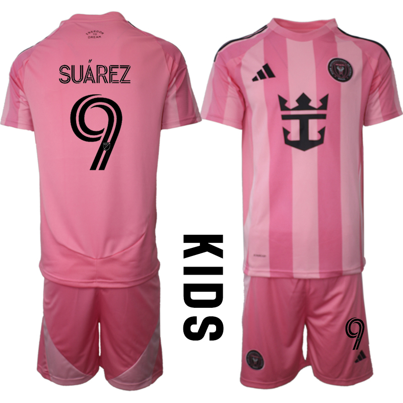 Fotbollskläder Set Barn Inter Miami CF Hemmatröja 2025/26 Luis Suárez 9