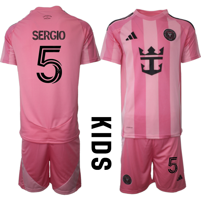 Fotbollskläder Set Barn Inter Miami CF Hemmatröja 2025/26 Sergio Busquets 5