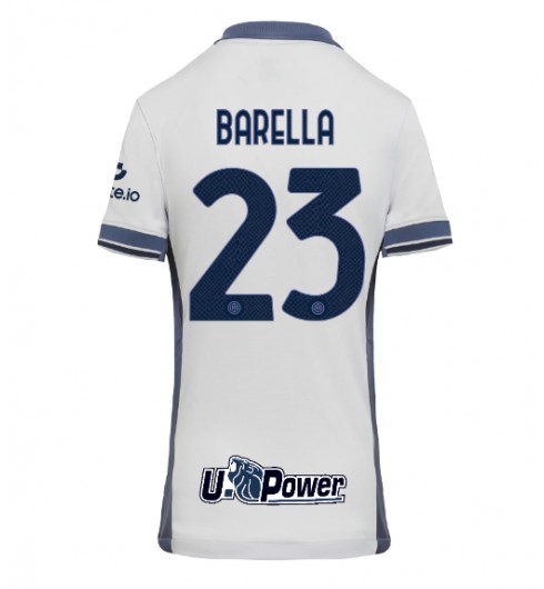 Köpa Dam Inter Milan Bortatröja 2024/25 Fotbollströjor med tryck Nicolo Barella 23
