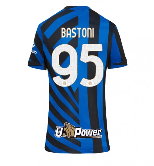 Fotbollströjor Billigt Dam Inter Milan Hemmatröja 2024/25 Alessandro Bastoni 95 Kortärmad