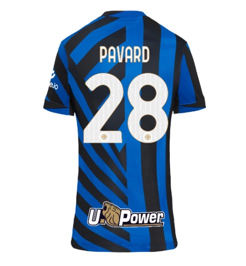 Fotbollströjor Billigt Dam Inter Milan Hemmatröja 2024/25 Benjamin Pavard 28 Kortärmad