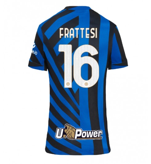Fotbollströjor Billigt Dam Inter Milan Hemmatröja 2024/25 Davide Frattesi 16 Kortärmad