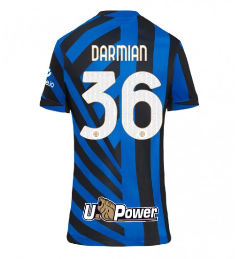 Fotbollströjor Billigt Dam Inter Milan Hemmatröja 2024/25 Matteo Darmian 36 Kortärmad