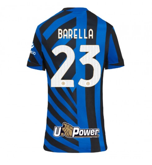 Fotbollströjor Billigt Dam Inter Milan Hemmatröja 2024/25 Nicolo Barella 23 Kortärmad