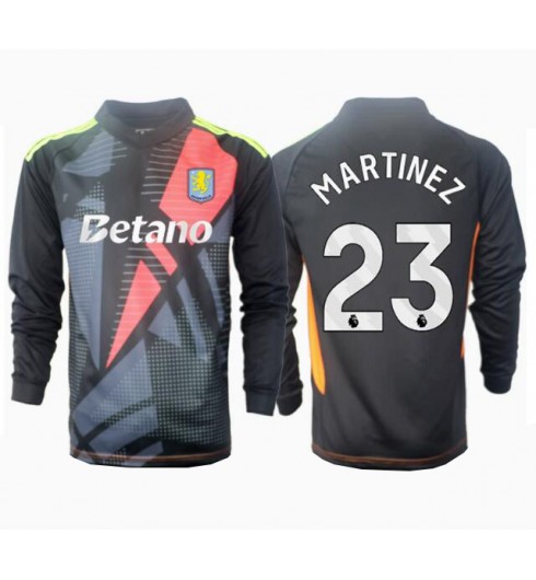 Fotbollströjor Billigt Herr Aston Villa Målvakt Bortatröja 2024/25 Emiliano Martinez 23 Långärmad