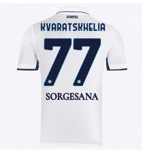 Köpa Fotbollströjor Billigt SSC Napoli Bortatröja 2024/25 Khvicha Kvaratskhelia 77