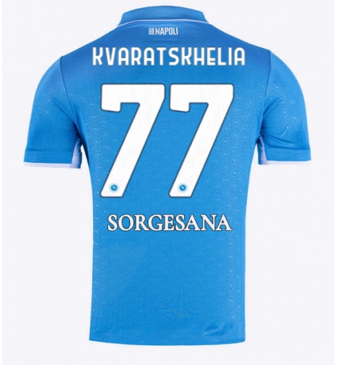 Köpa Fotbollströjor Billigt SSC Napoli Hemmatröja 2024/25 Khvicha Kvaratskhelia 77