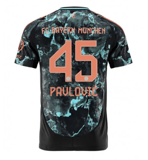 Herr Bayern München Bortatröja 2024/25 Fotbollströjor med tryck Aleksandar Pavlovic 45
