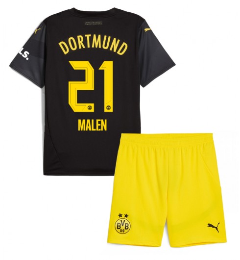Borussia Dortmund Bortatröja 2024/25 Fotbollströja med namn barn Donyell Malen 21