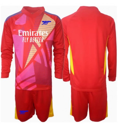 Fotbollsset Barn Arsenal Målvakt Bortatröja 2024/25 Långärmad Tröja + Shorts