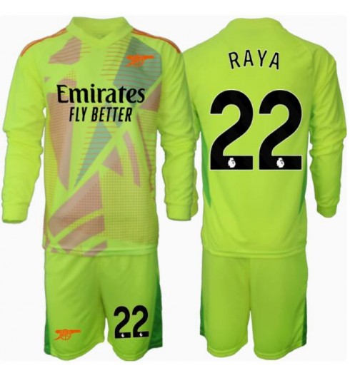 Billiga Fotbollströjor Barn Arsenal Målvakt Hemmatröja 2024/25 Fotbollsklädset David Raya 22