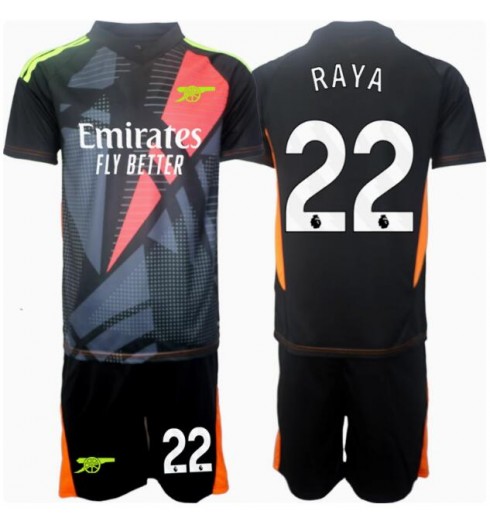 Billiga Barn Fotbollströjor Arsenal Målvakt Tredjetröja 2024/25 Fotbollsset David Raya 22