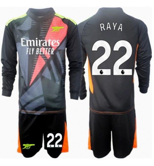 Billiga Fotbollströjor Barn Arsenal Målvakt Tredjetröja 2024/25 Fotbollsklädset David Raya 22
