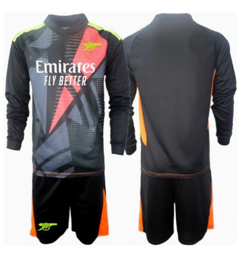 Fotbollsset Barn Arsenal Målvakt Tredjetröja 2024/25 Långärmad Tröja + Shorts