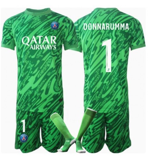 Fotbollskläder Set Barn Paris Saint-Germain Målvakt Hemmatröja 2024/25 Gianluigi Donnarumma 1