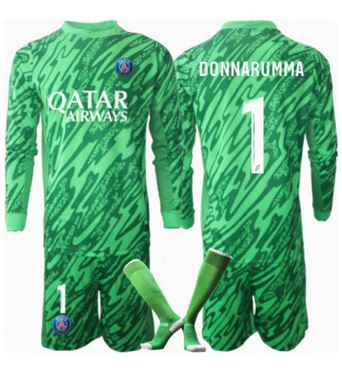 Billiga Barn Fotbollströjor Paris Saint-Germain Målvakt Hemmatröja 2024/25 Gianluigi Donnarumma 1