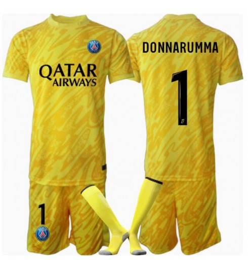 Fotbolls Set Barn Paris Saint-Germain Målvakt Tredjetröja 2024/25 Gianluigi Donnarumma 1