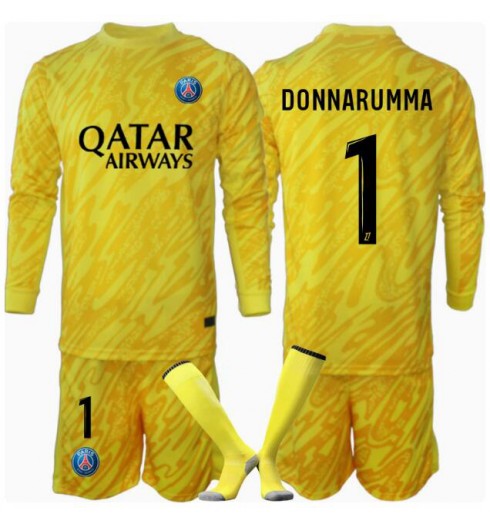 Billiga Barn Fotbollströjor Paris Saint-Germain Målvakt Tredjetröja 2024/25 Gianluigi Donnarumma 1